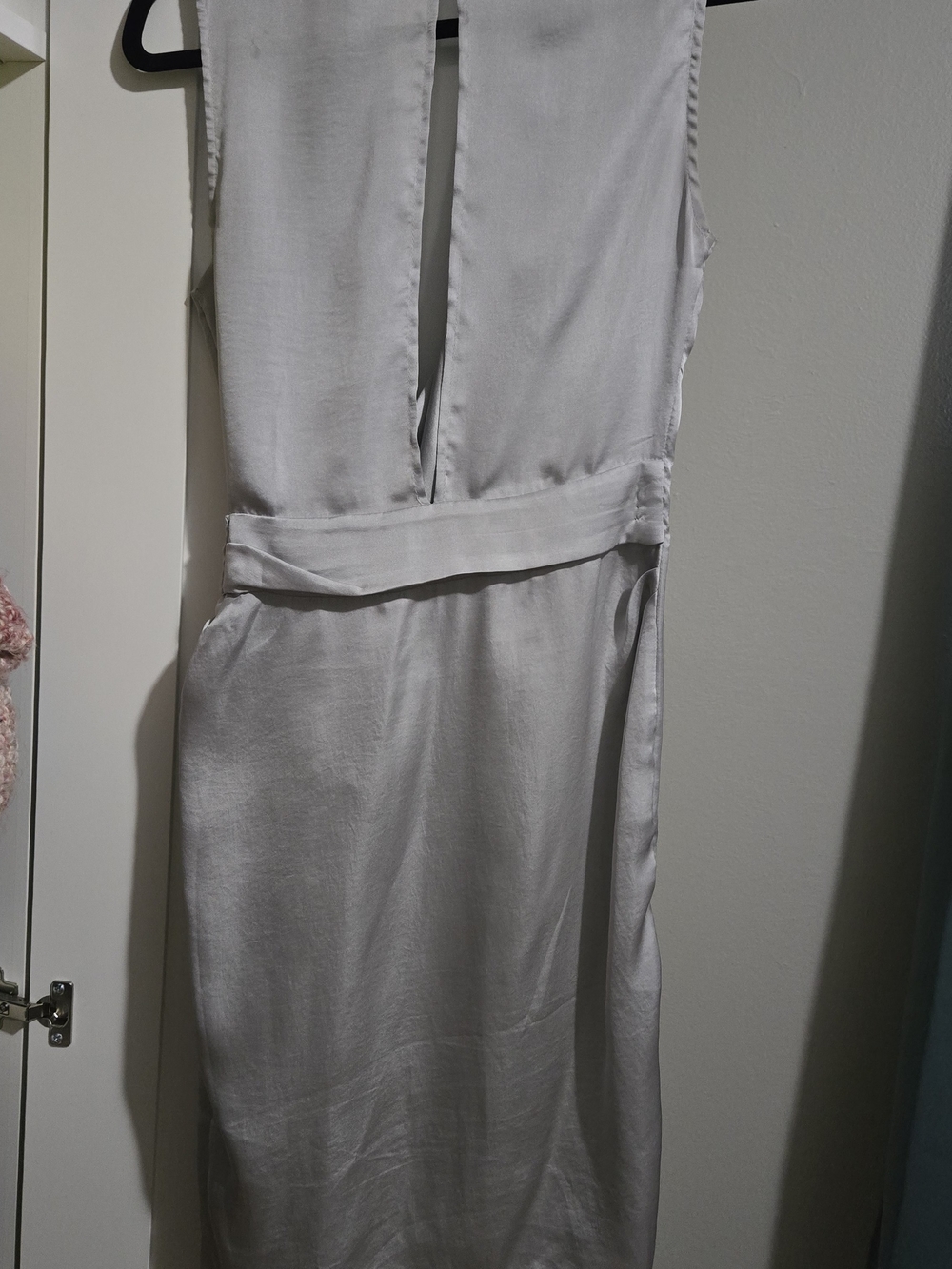 Vintage Lemieux Silver Draped Wrap Dress - Picture 3 of 6